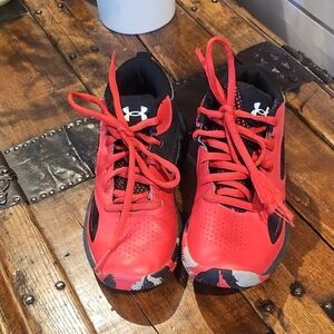 Under Armour Kids Red and Black Sneakers